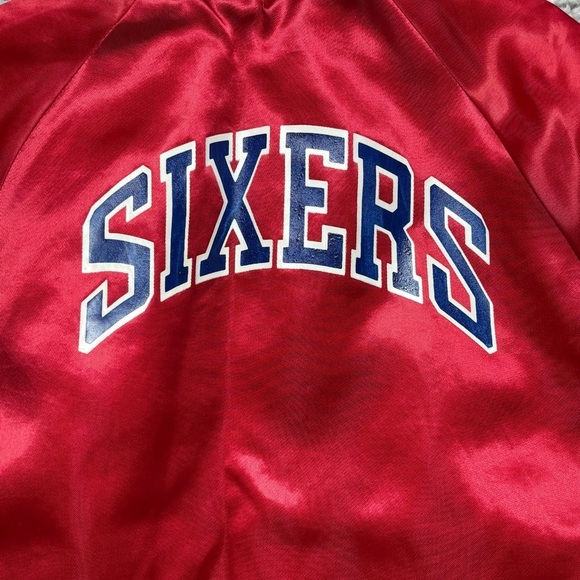 Vintage Sixers Jacket Youth 5 Philadelphia 76ers NBA Basketball Spellout Locker - Picture 5 of 6